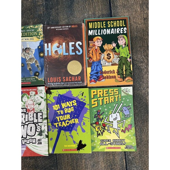 Lot Of 8 Kids Chapter Books! Press Start, Holes, Magic Treehouse, Paperboy! - Picture 3 of 4